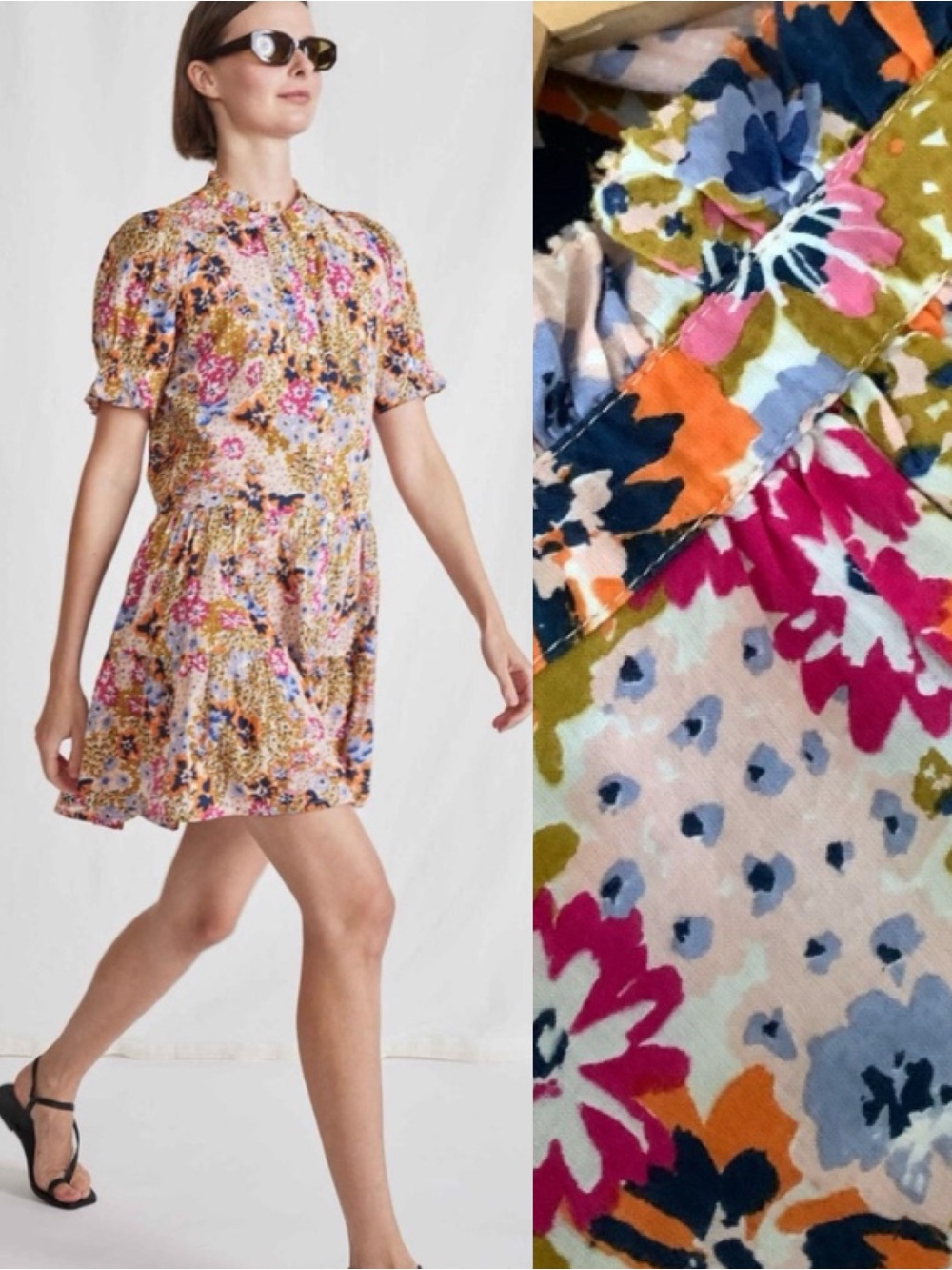 Apiece Apart Las Alturas Floral Ruffle Mini Dress